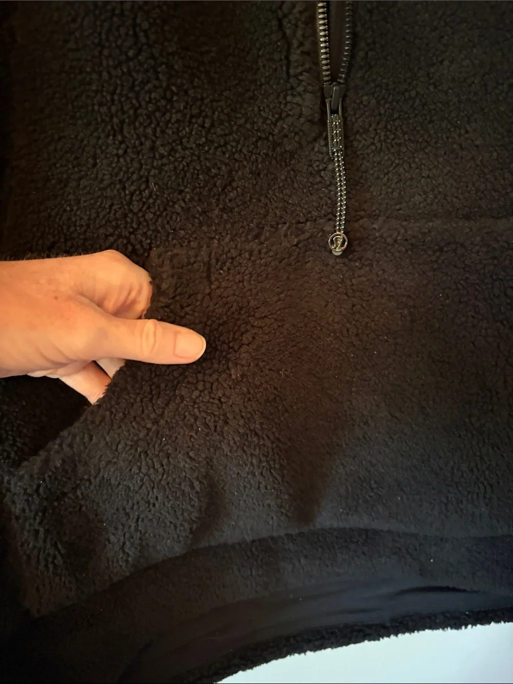 lululemon athletica Oversized Black Sherpa Half-Zip Pullover